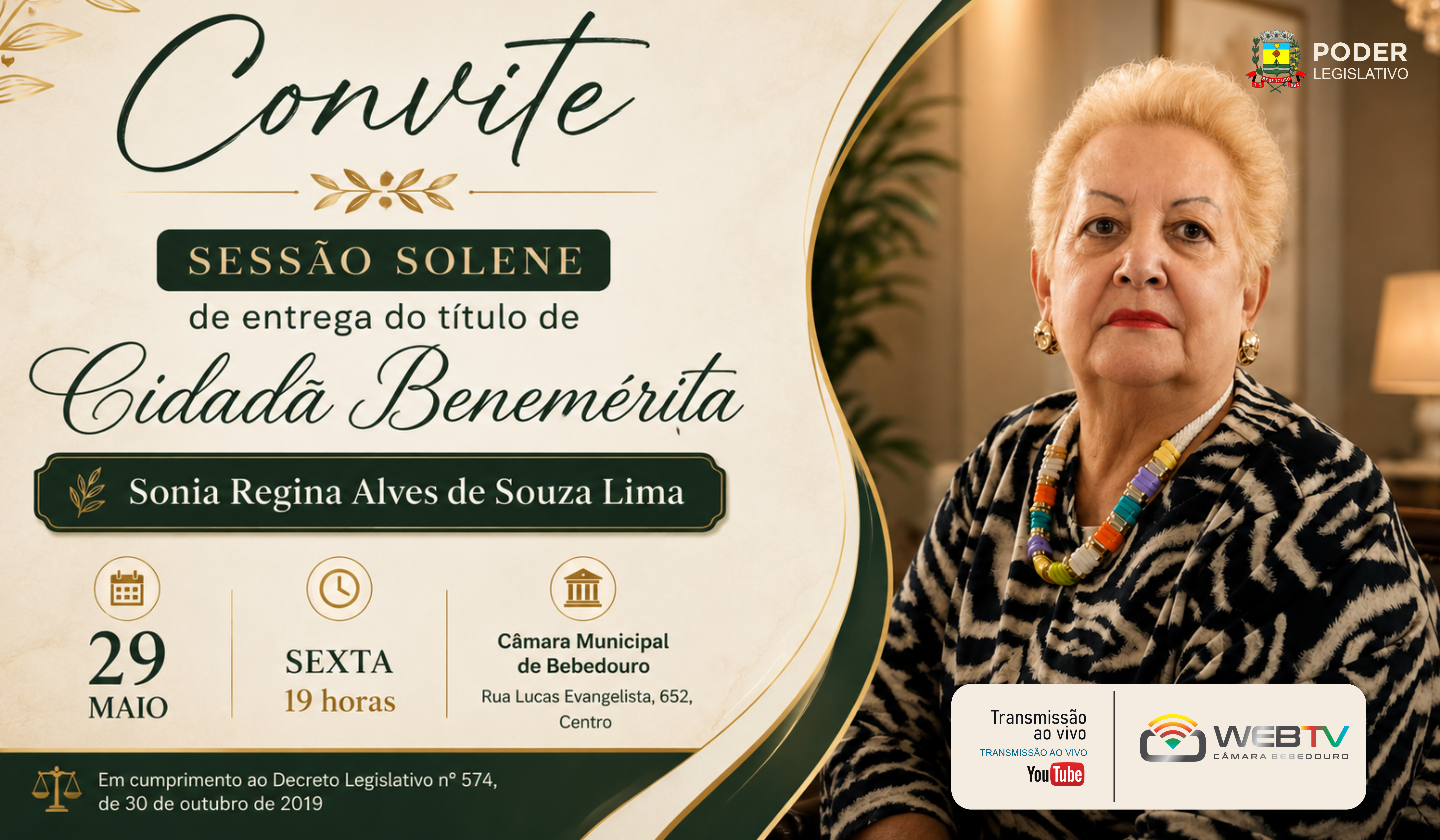 Câmara entrega nesta sexta-feira título de cidadã benemérita à educadora Sonia Lima
