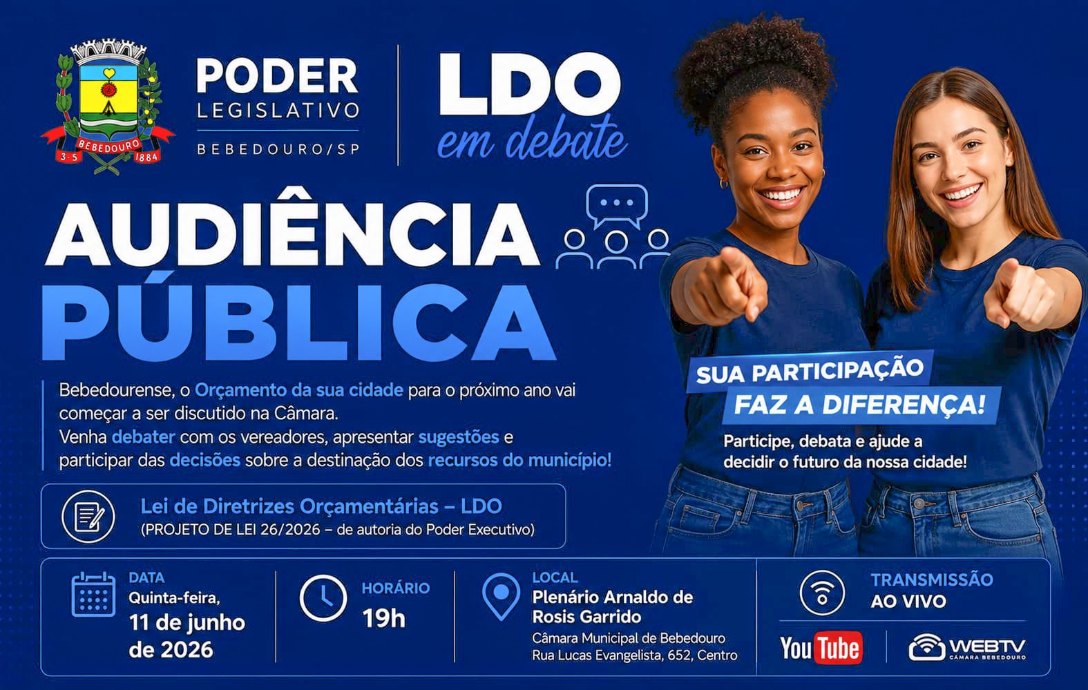 Agendada para esta quinta-feira audiência pública que discutirá as diretrizes do orçamento de 2027